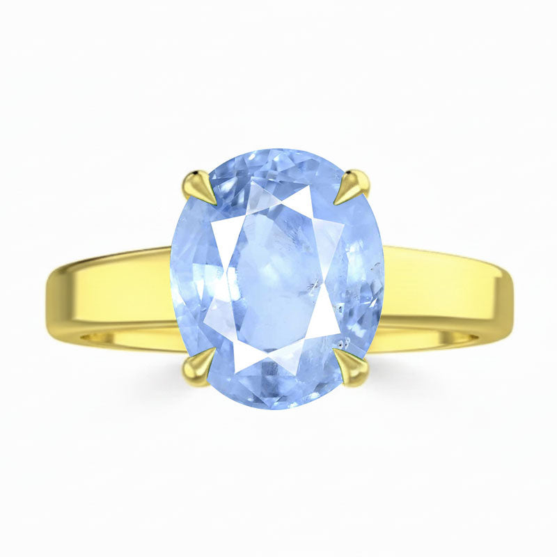 Blue Sapphire (Special Quality) Gold Classic Solitaire Ring (R2)