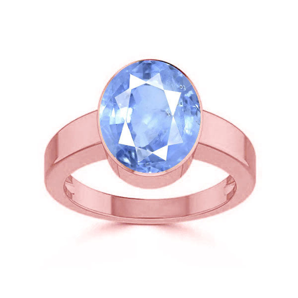 Blue Sapphire (Special Quality) Rose Gold Ring (R1)