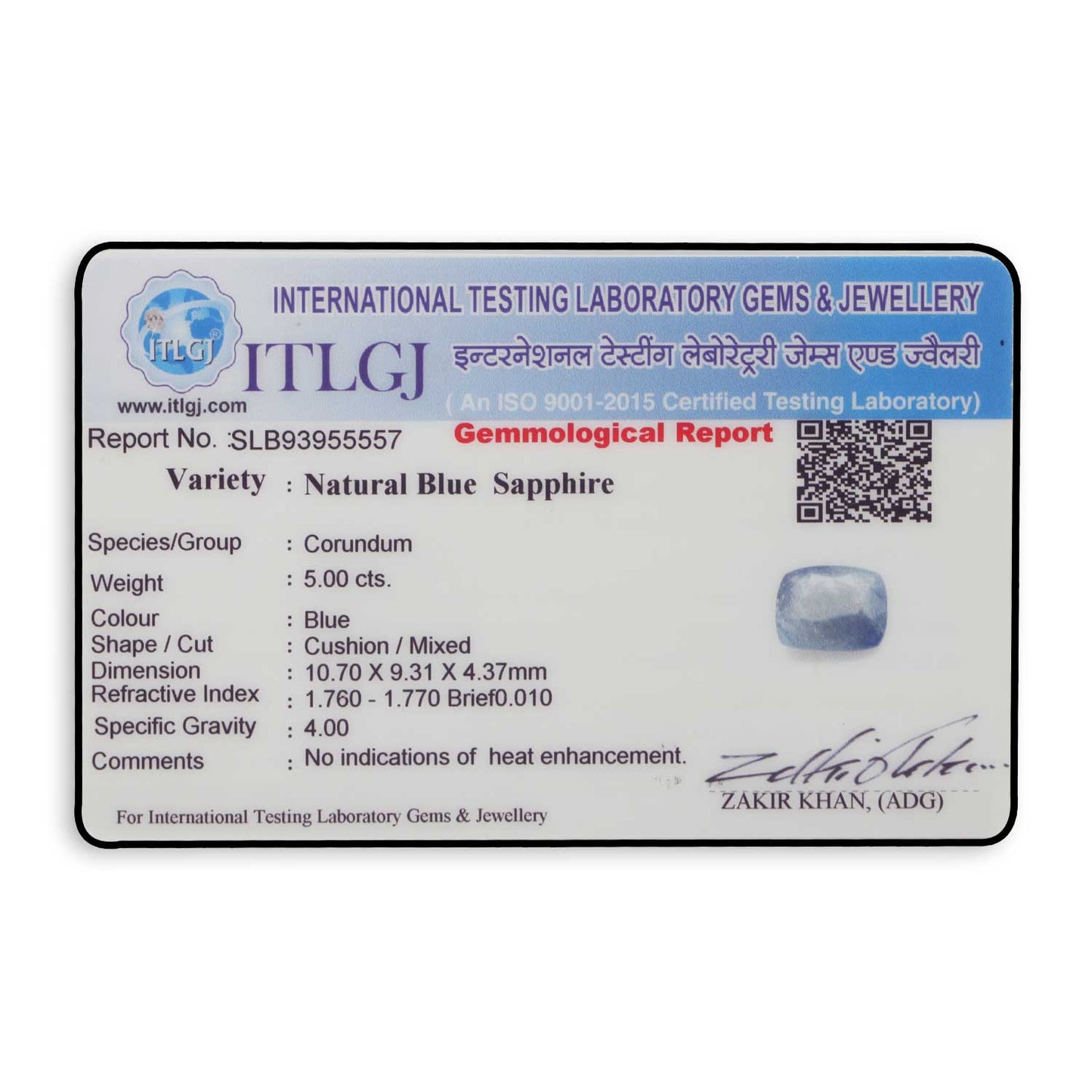 Blue Sapphire (Neelam) - 5 Carat