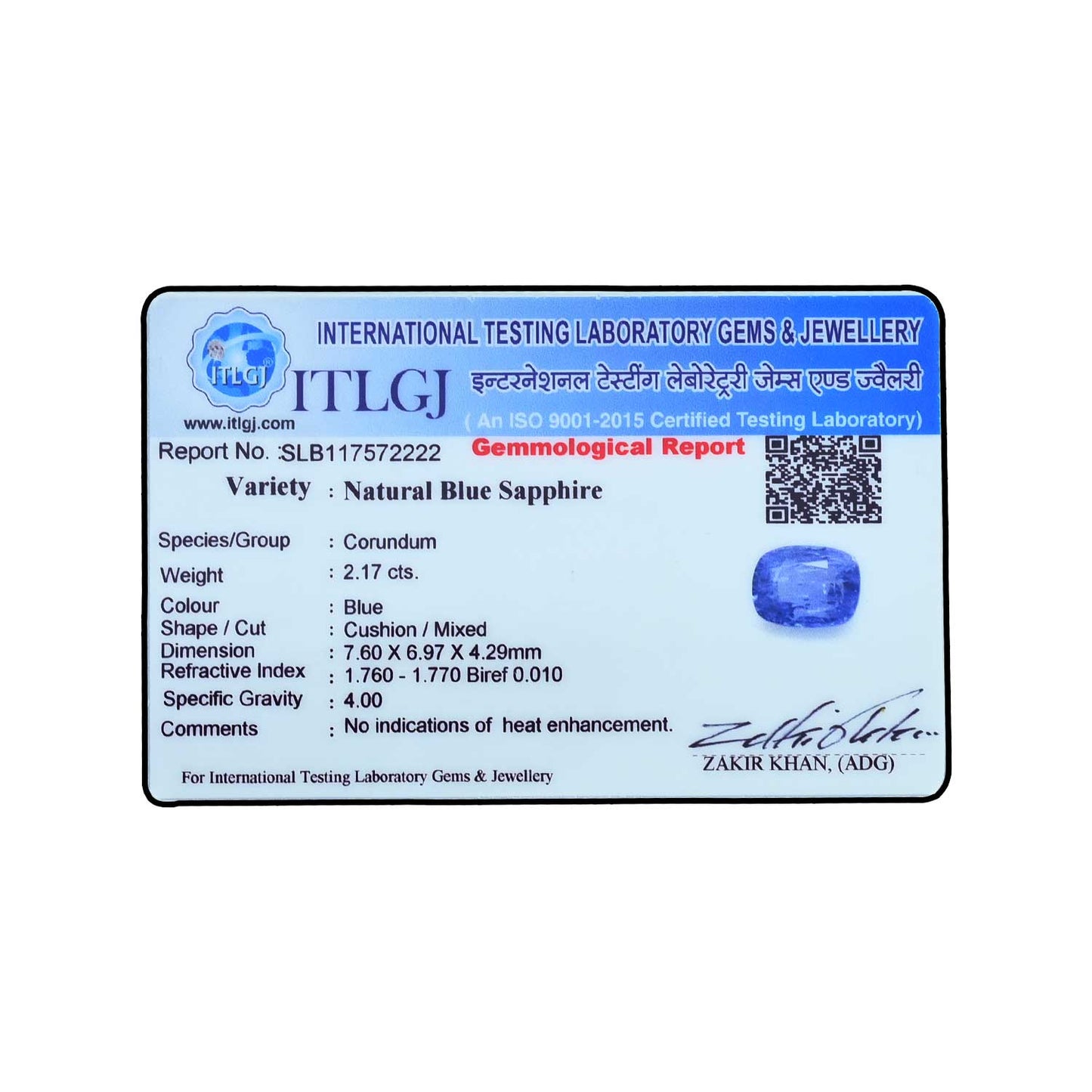 Blue Sapphire (Neelam) - 2.17 Carat