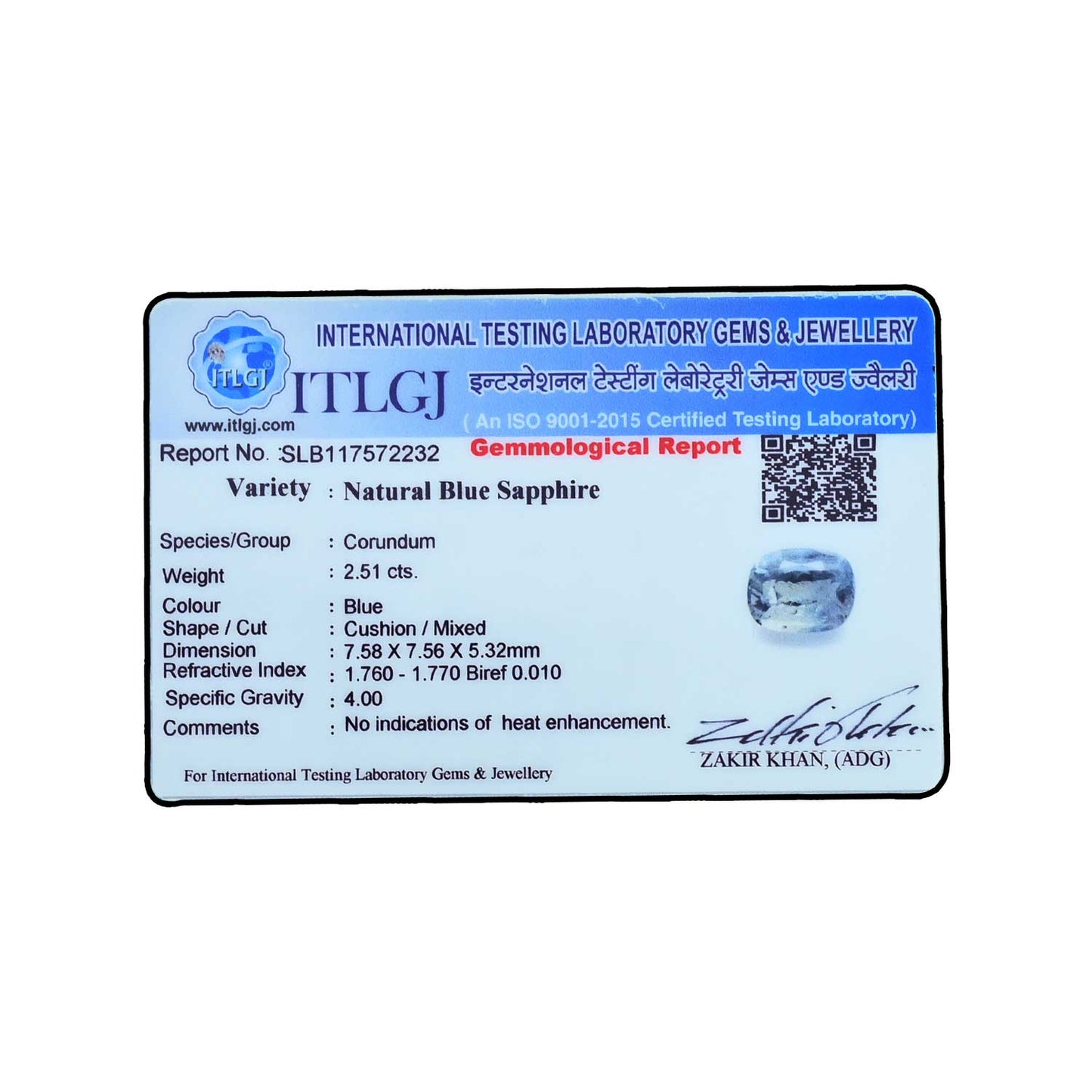 Blue Sapphire (Neelam) - 2.51 Carat