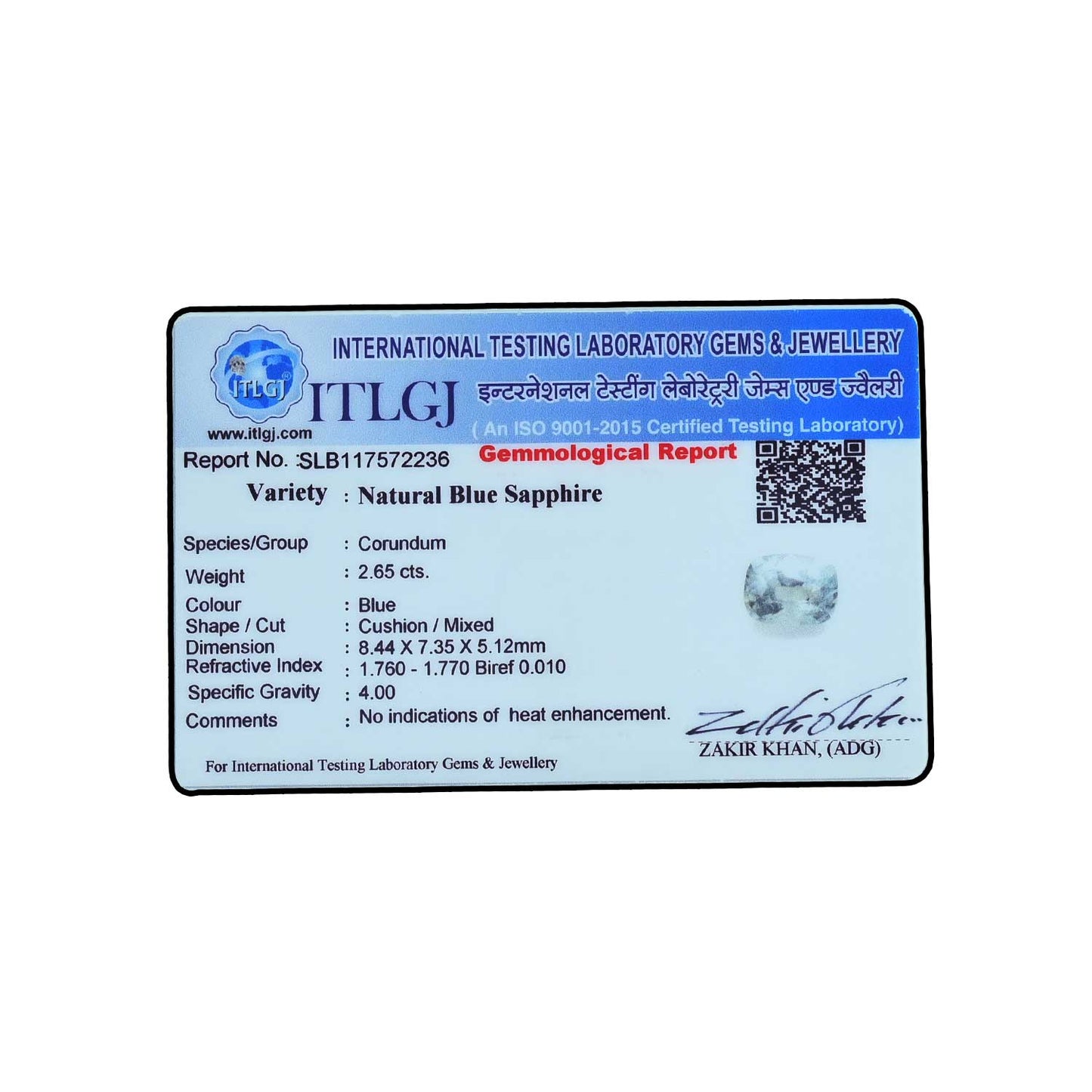 Blue Sapphire (Neelam) - 2.65 Carat
