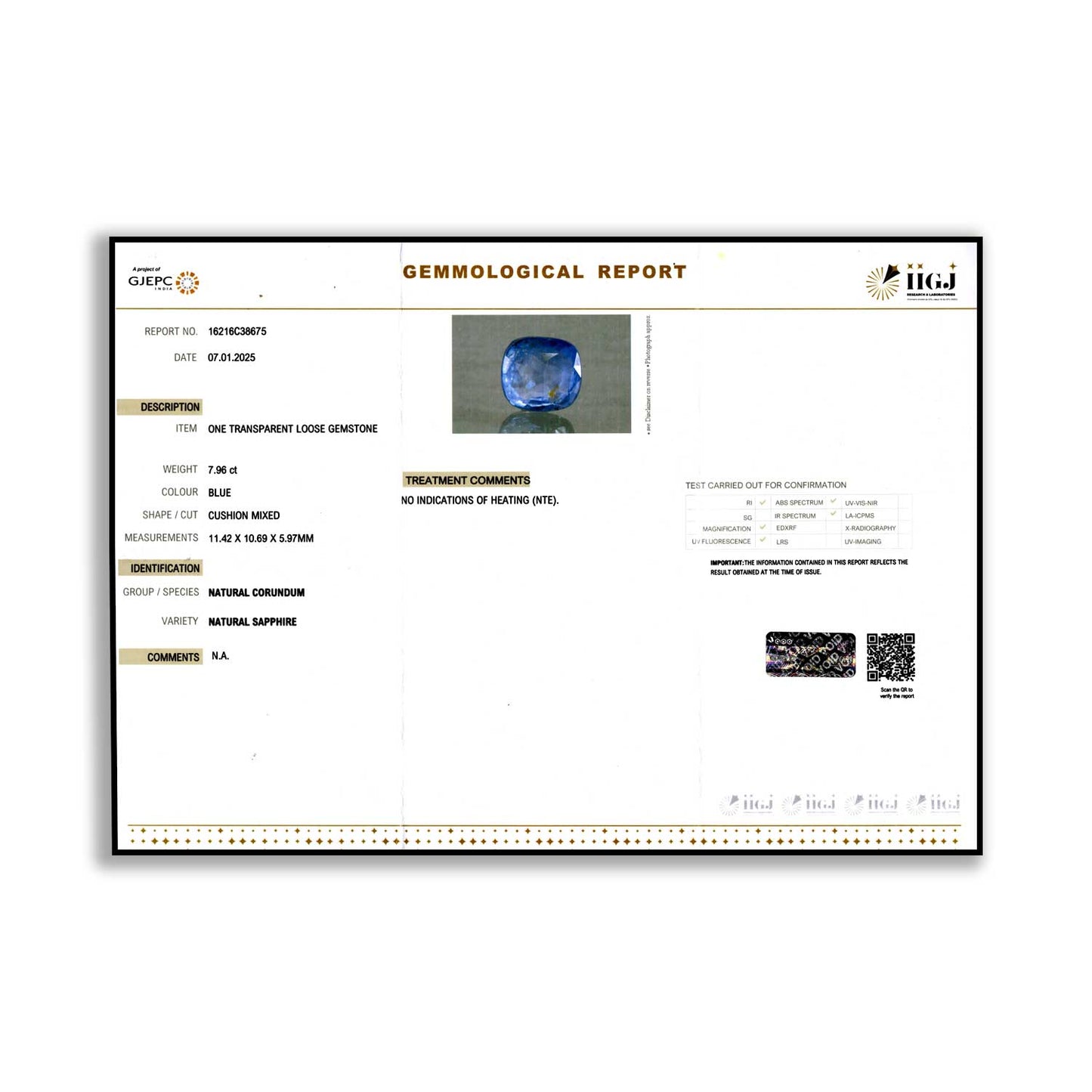 Ceylon Blue Sapphire 7.96 Carat