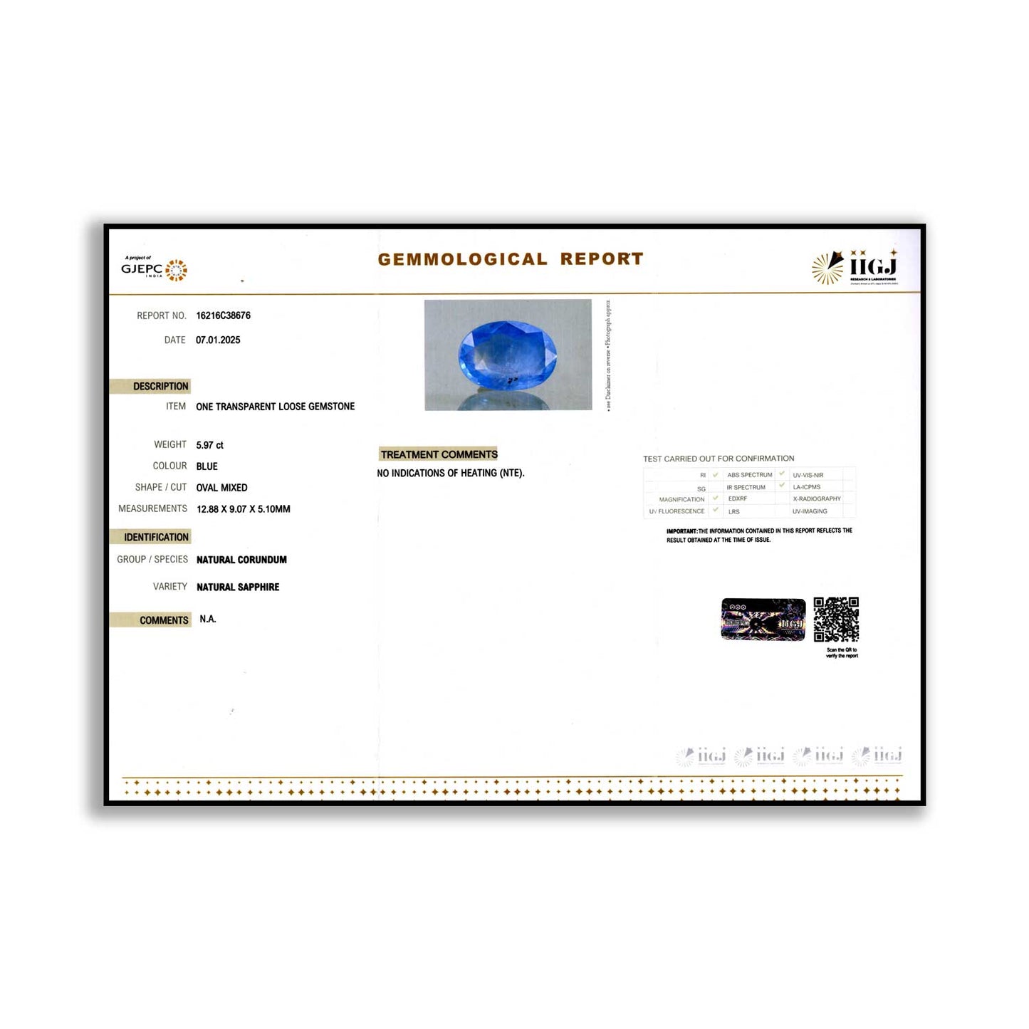Ceylon Blue Sapphire 5.97 Carat