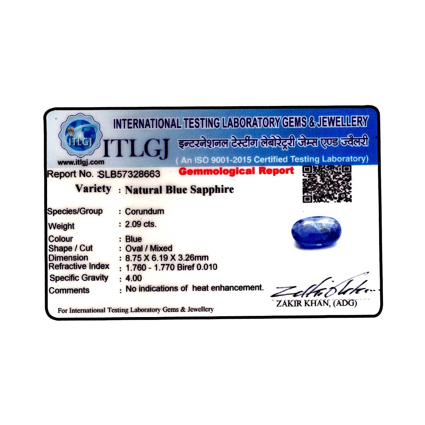 Blue Sapphire (Neelam) - 2.09 Carat