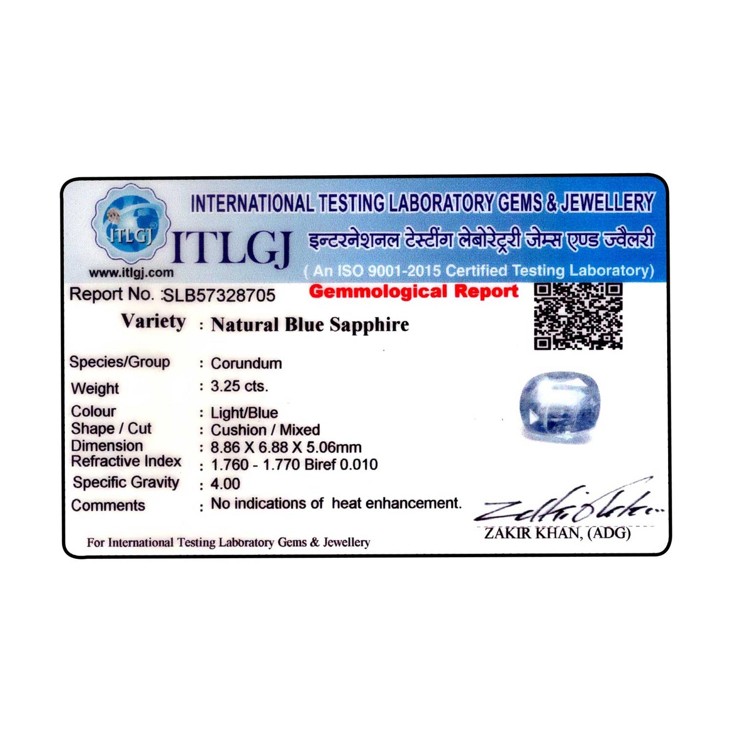 Blue Sapphire (Neelam) - 3.25 Carat