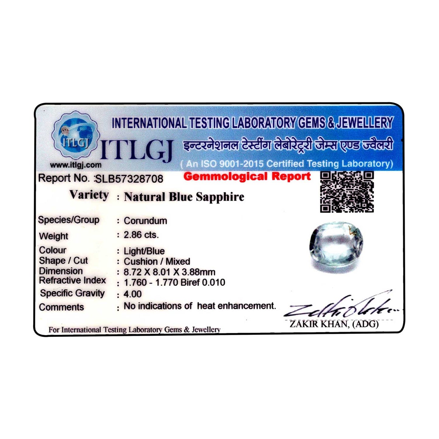 Blue Sapphire (Neelam) - 2.86 Carat