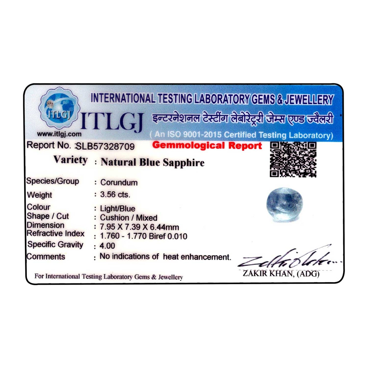 Blue Sapphire (Neelam) - 3.56 Carat