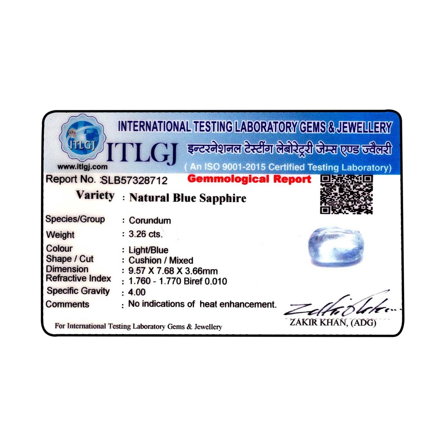 Blue Sapphire (Neelam) - 3.26 Carat