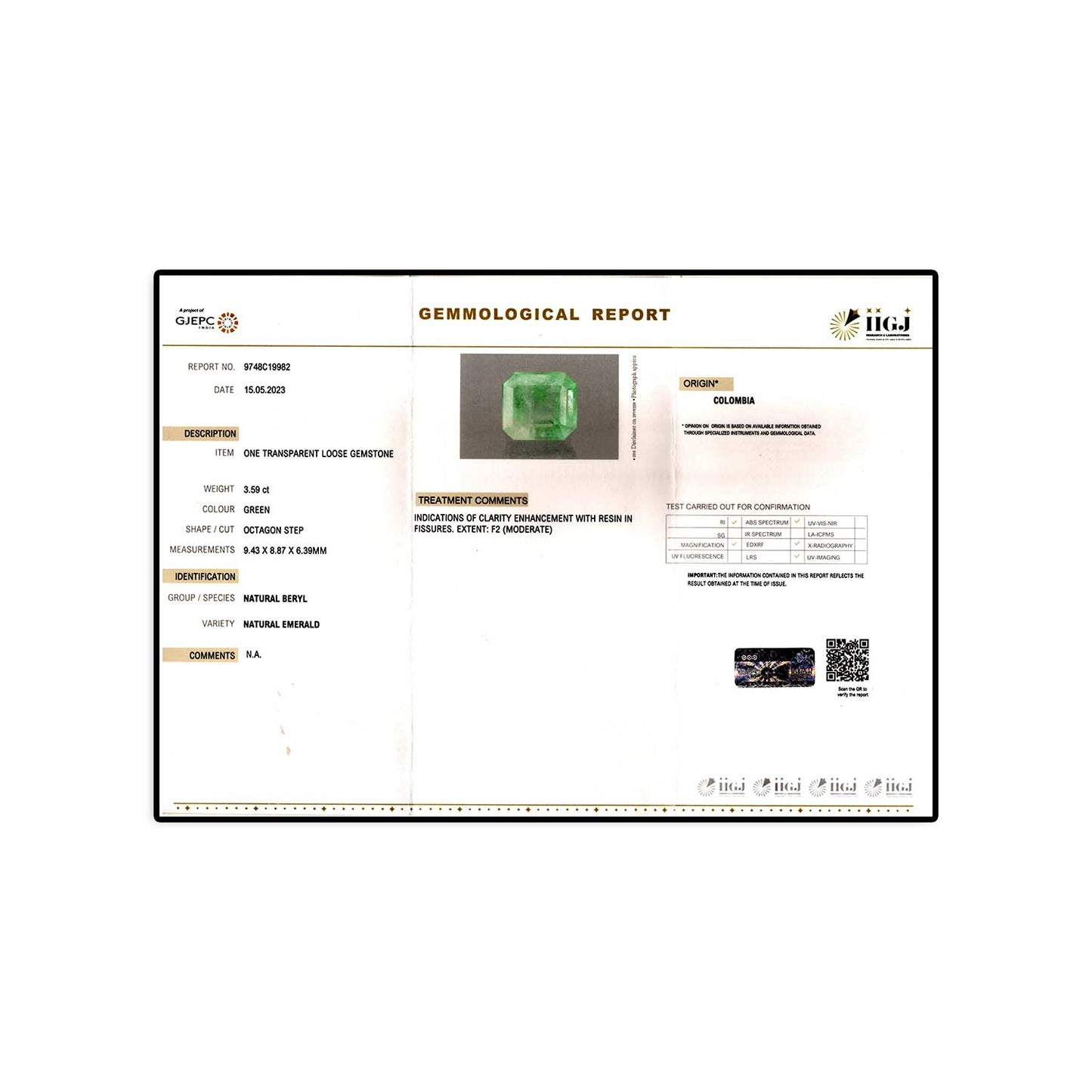Colombian Emerald (Panna) - 3.59 Carat