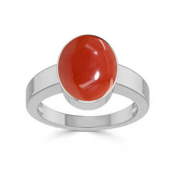 Coral (Special Quality) Silver Ring (R1)