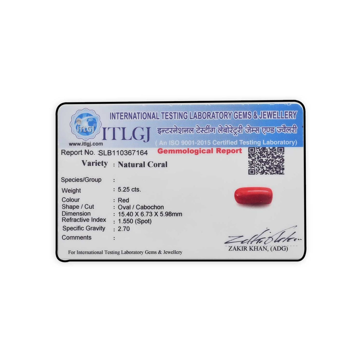 Red Coral (Moonga) - 5.25 Carat