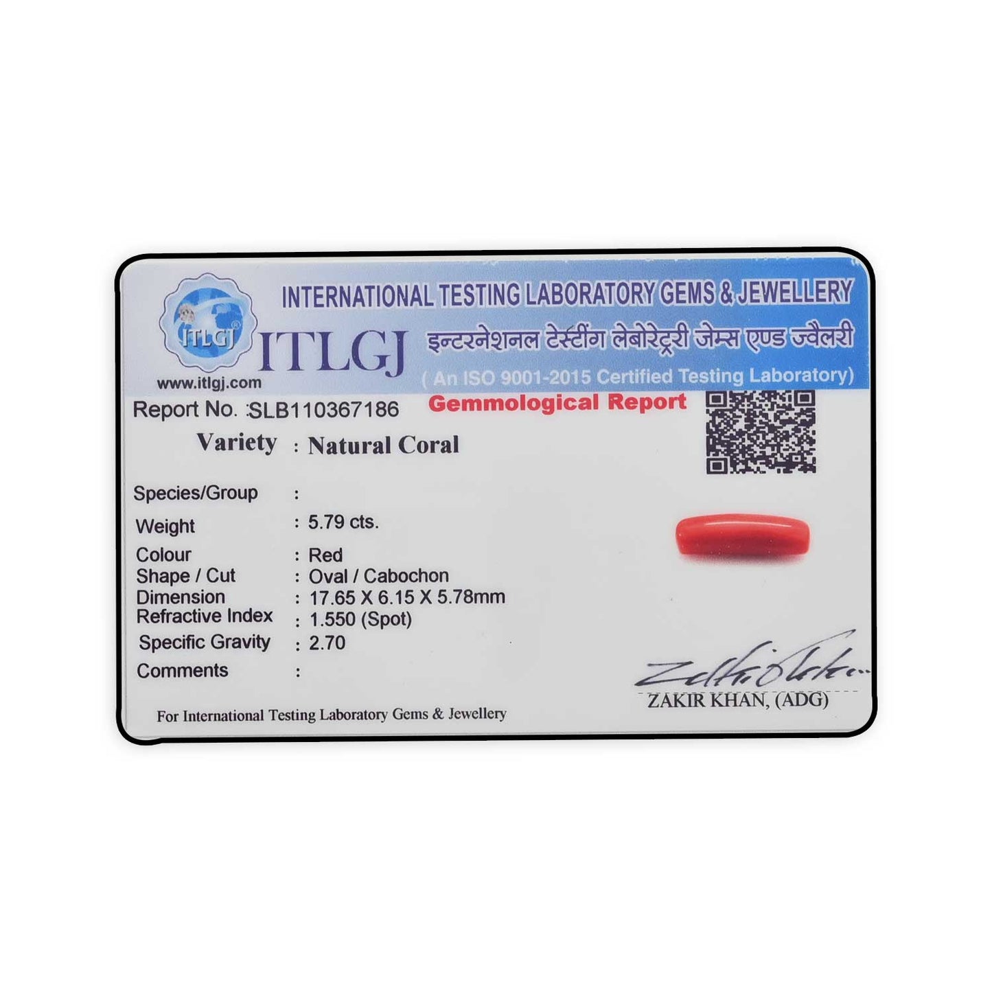 Red Coral (Moonga) - 5.79 Carat
