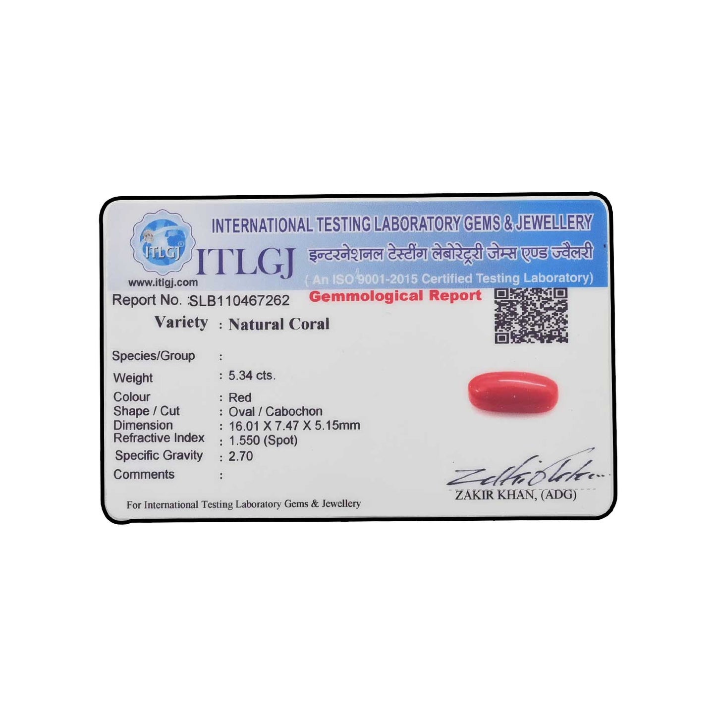 Red Coral (Moonga) - 5.34 Carat