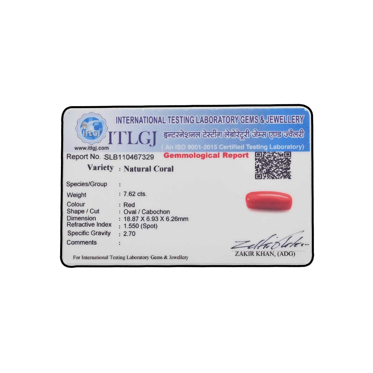 Red Coral (Moonga) - 7.62 Carat