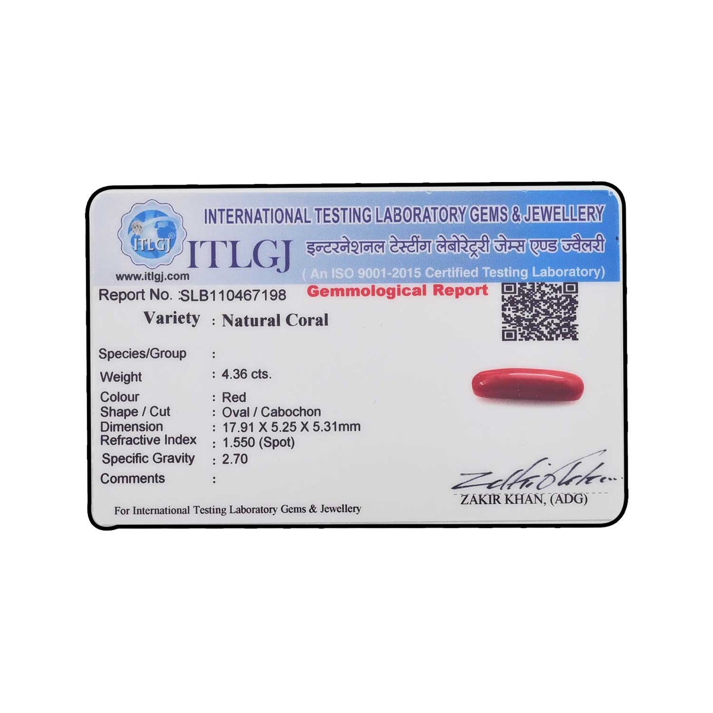 Red Coral (Moonga) - 4.36 Carat