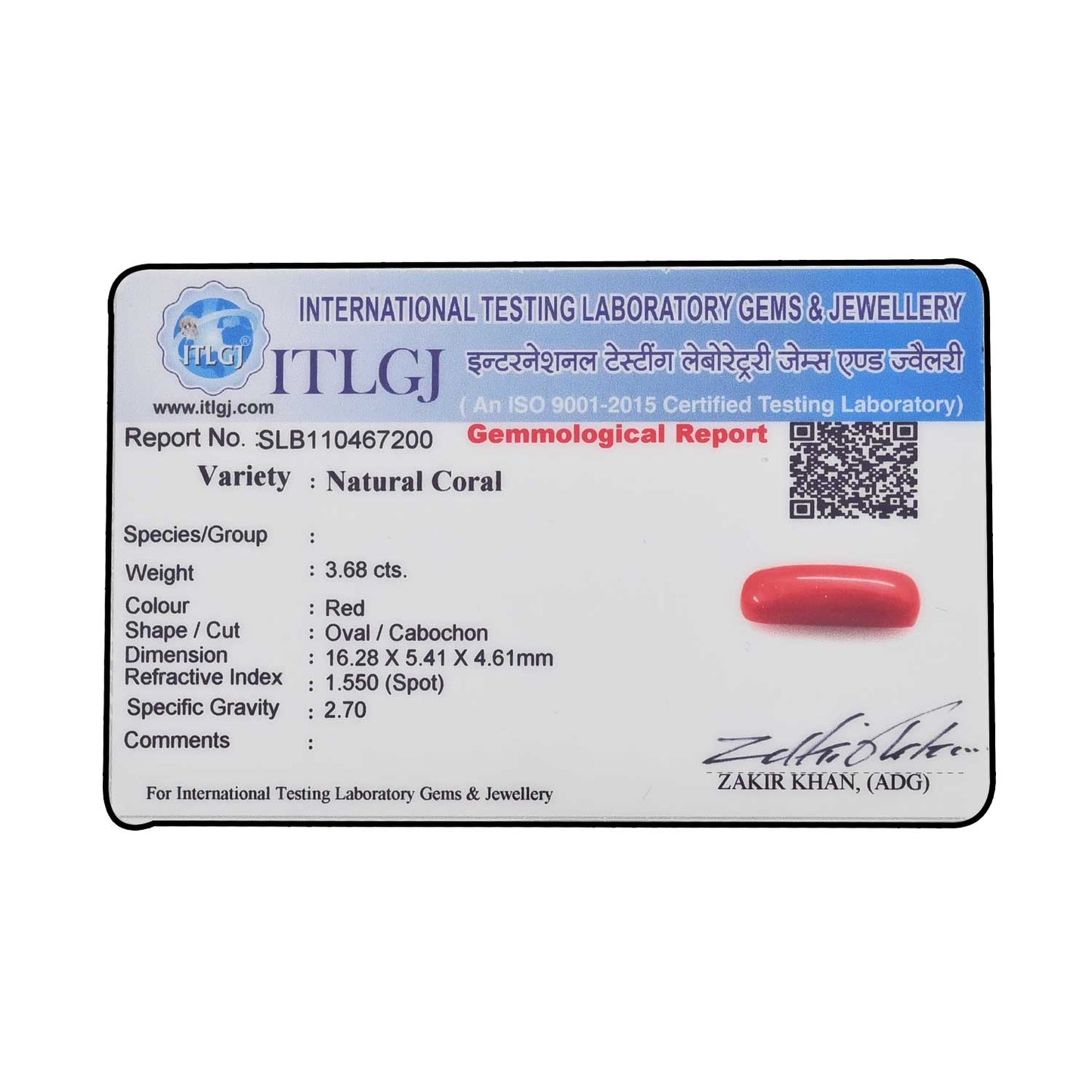 Red Coral (Moonga) - 3.68 Carat