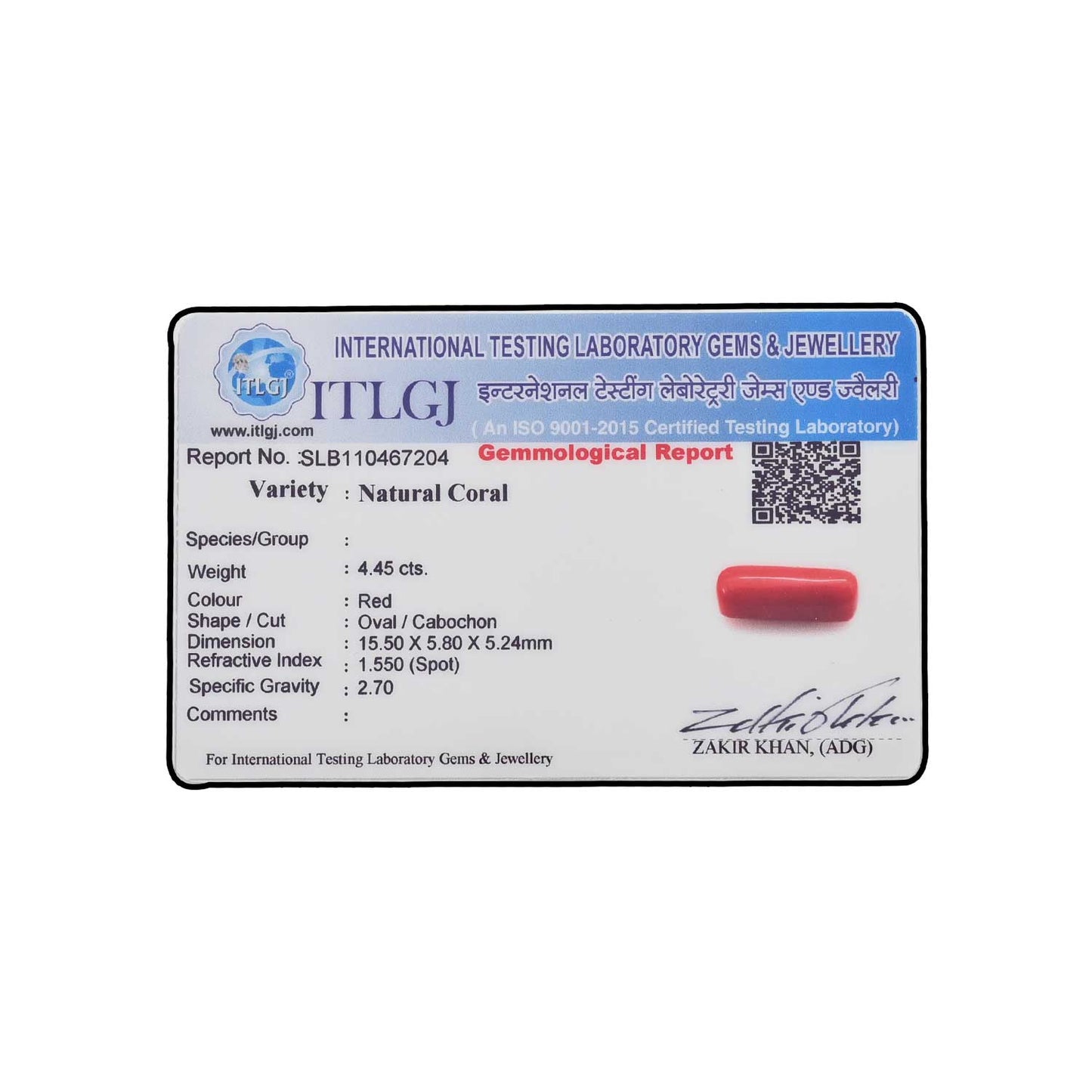 Red Coral (Moonga) - 4.45 Carat