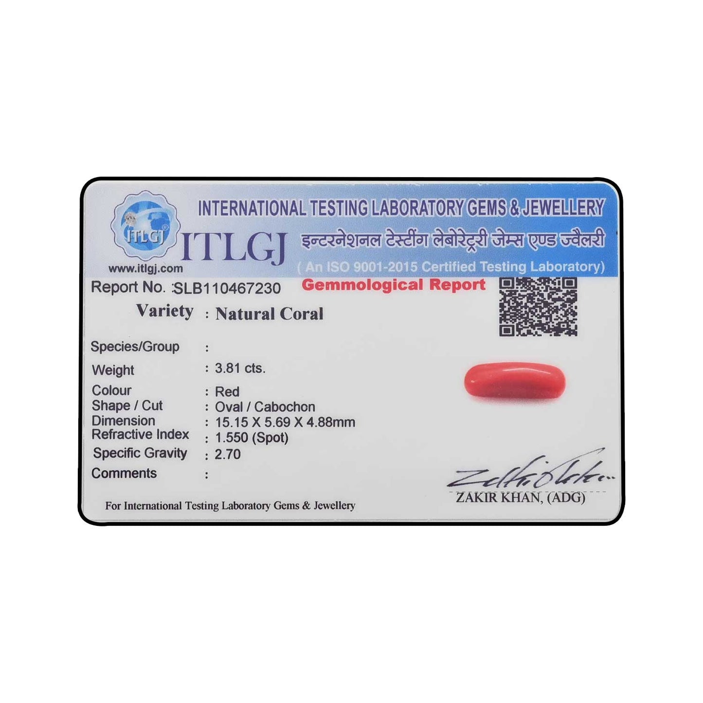 Red Coral (Moonga) - 3.81 Carat