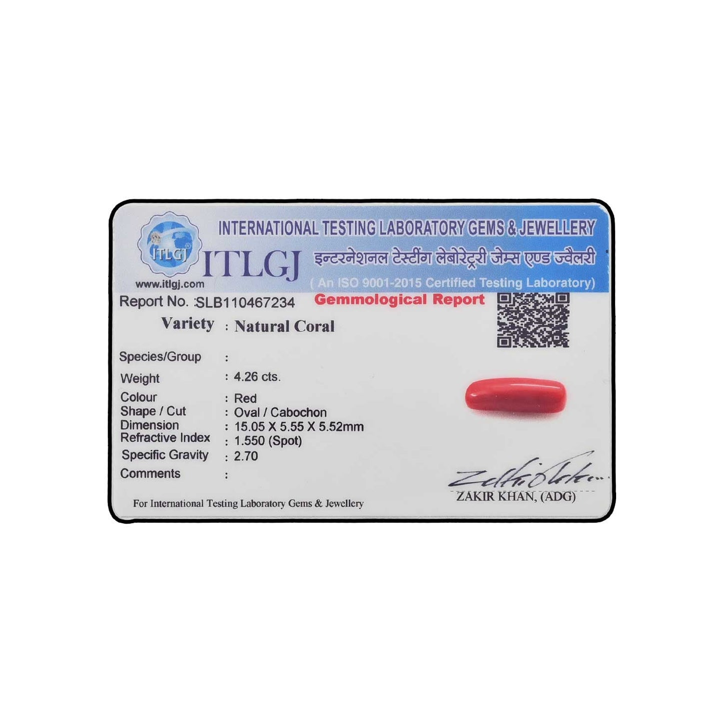 Red Coral (Moonga) - 4.26 Carat