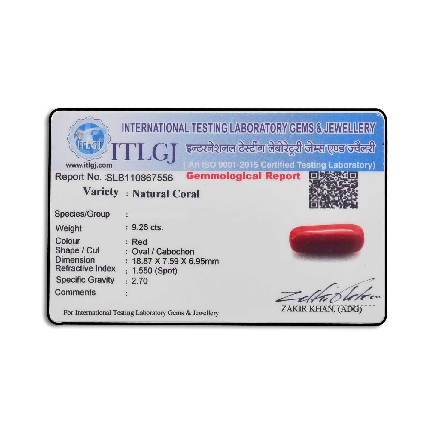 Red Coral (Moonga) - 9.26 Carat