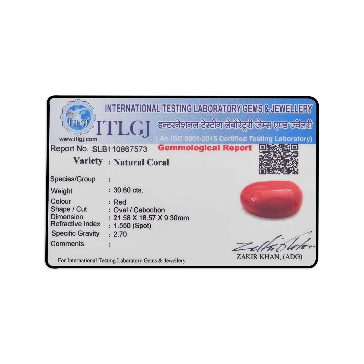 Red Coral (Moonga) - 30.6 Carat