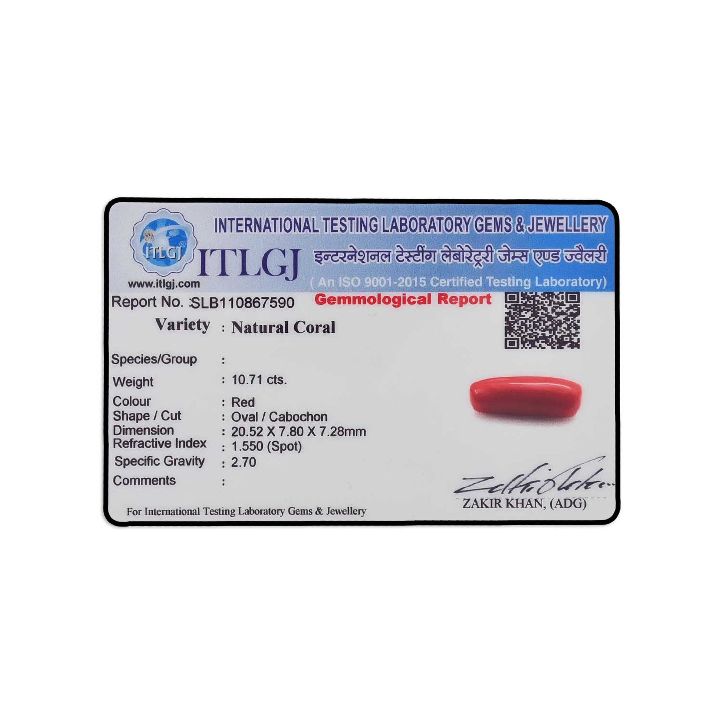 Red Coral (Moonga) - 10.71 Carat