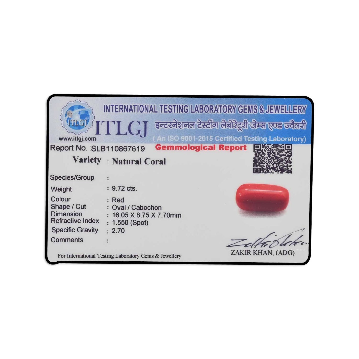 Red Coral (Moonga) - 9.72 Carat