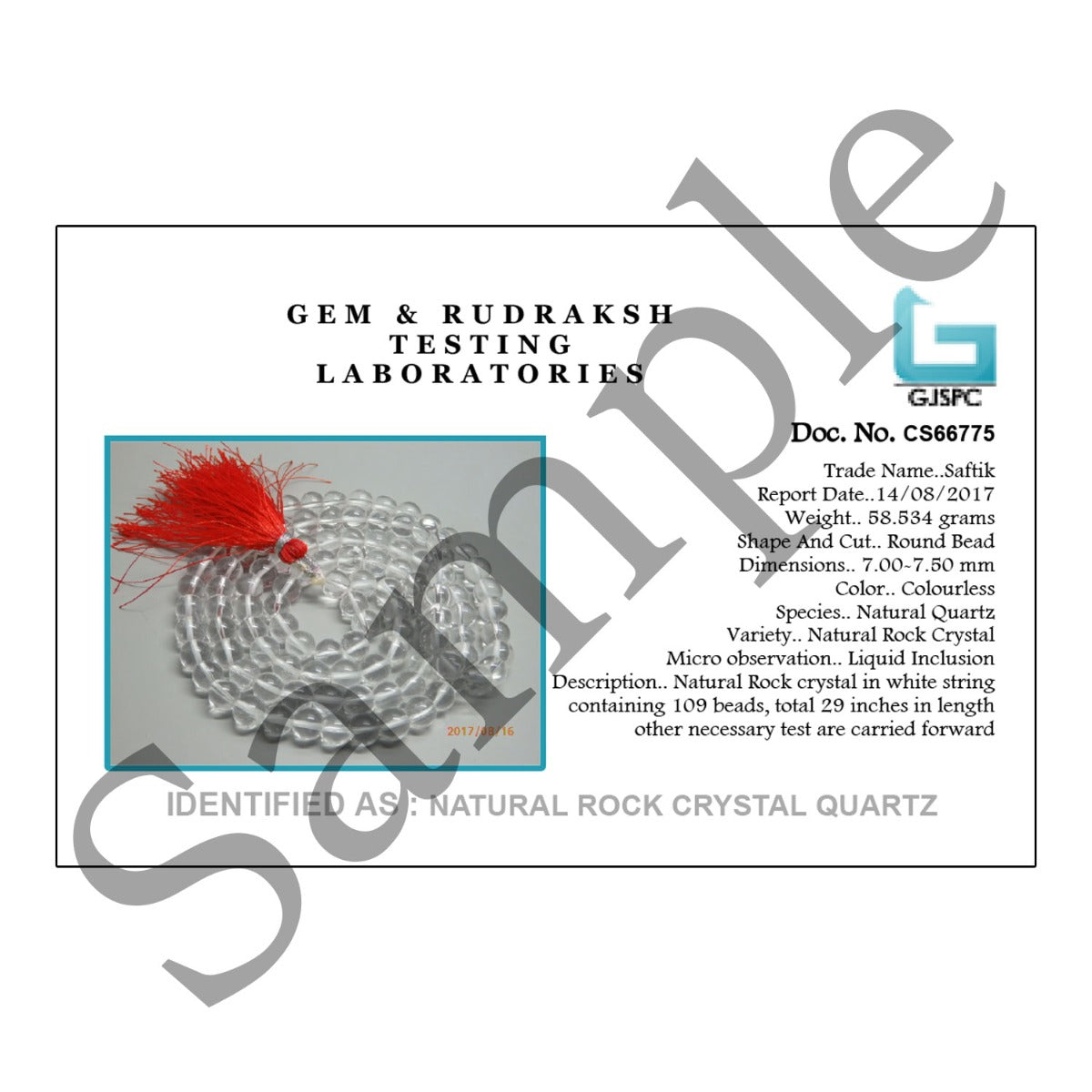Rock Crystal (Spathik) Mala (Plain)