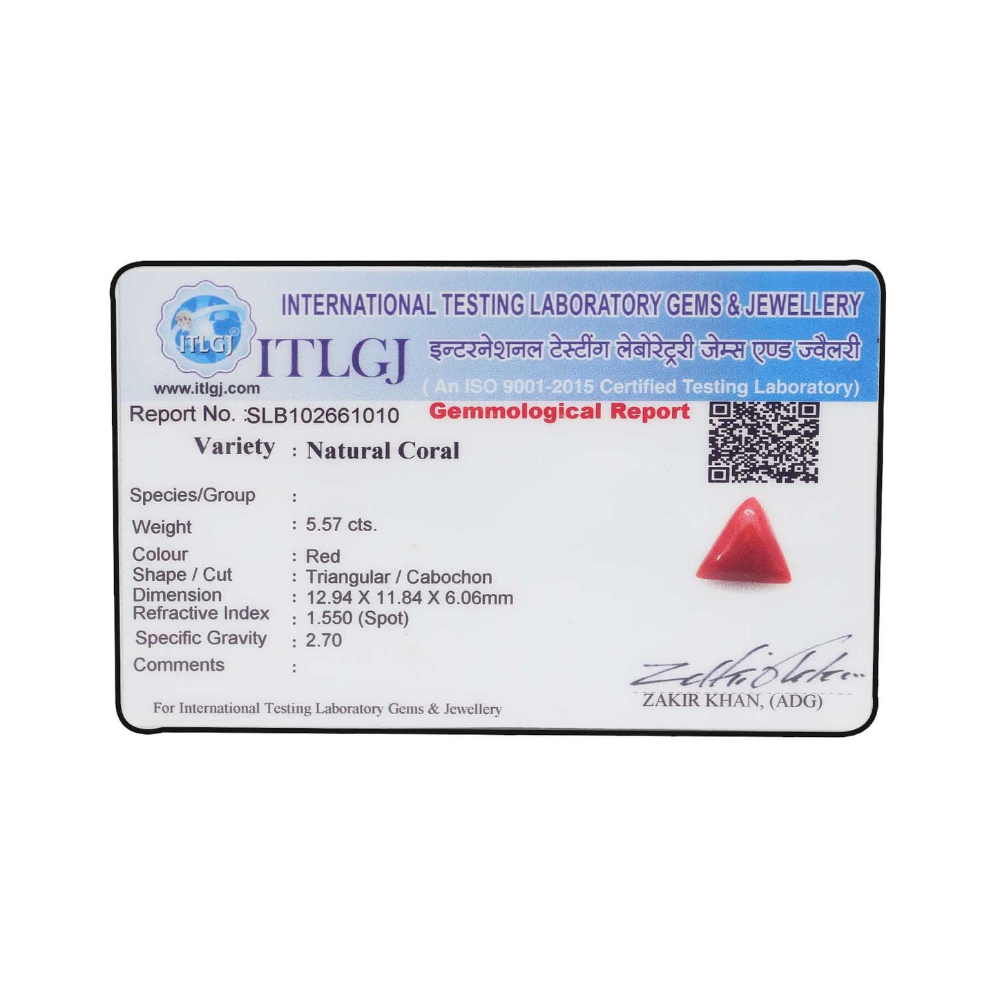 Red Coral (Moonga) - 5.57 Carat