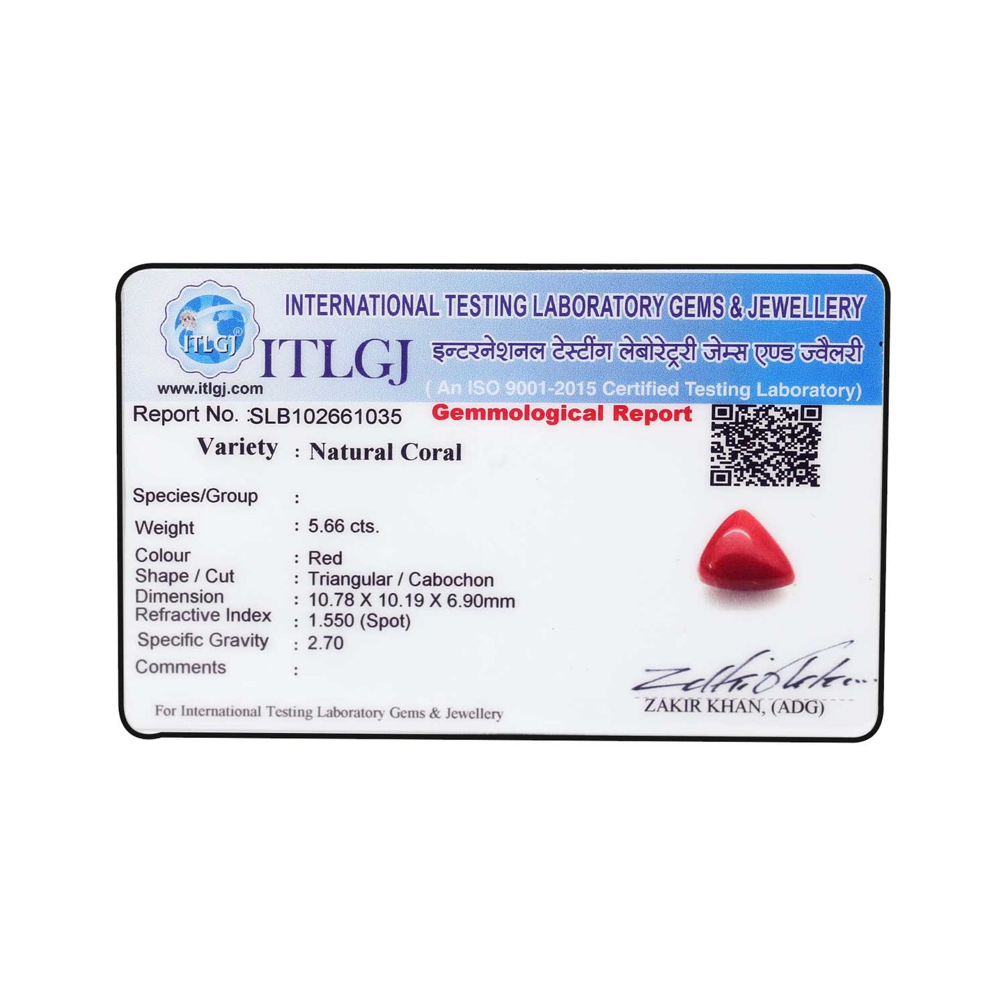 Red Coral (Moonga) - 5.66 Carat