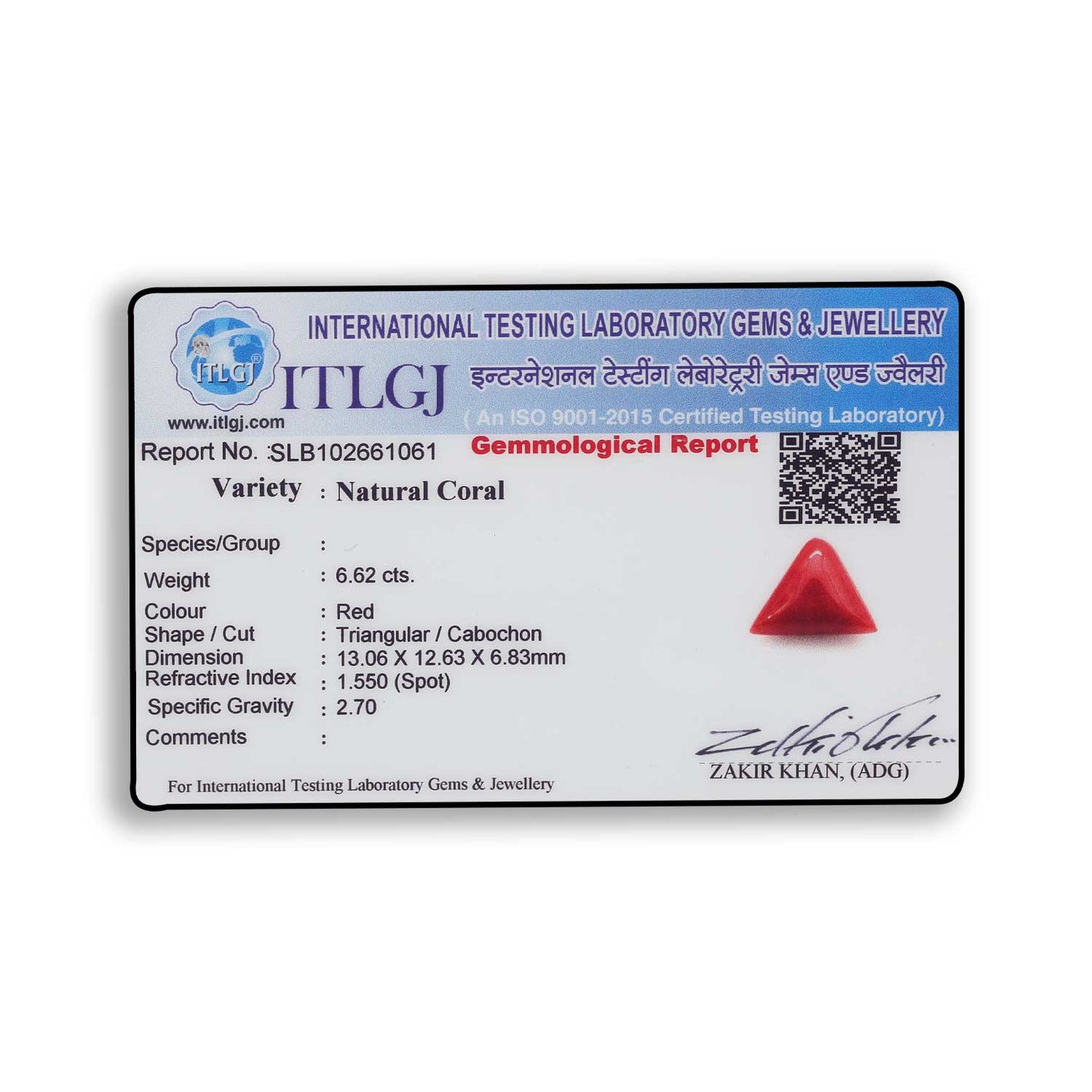 Red Coral (Moonga) - 6.62 Carat