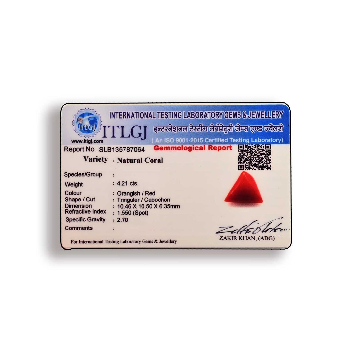 Red Coral (Moonga) Carat 4.21