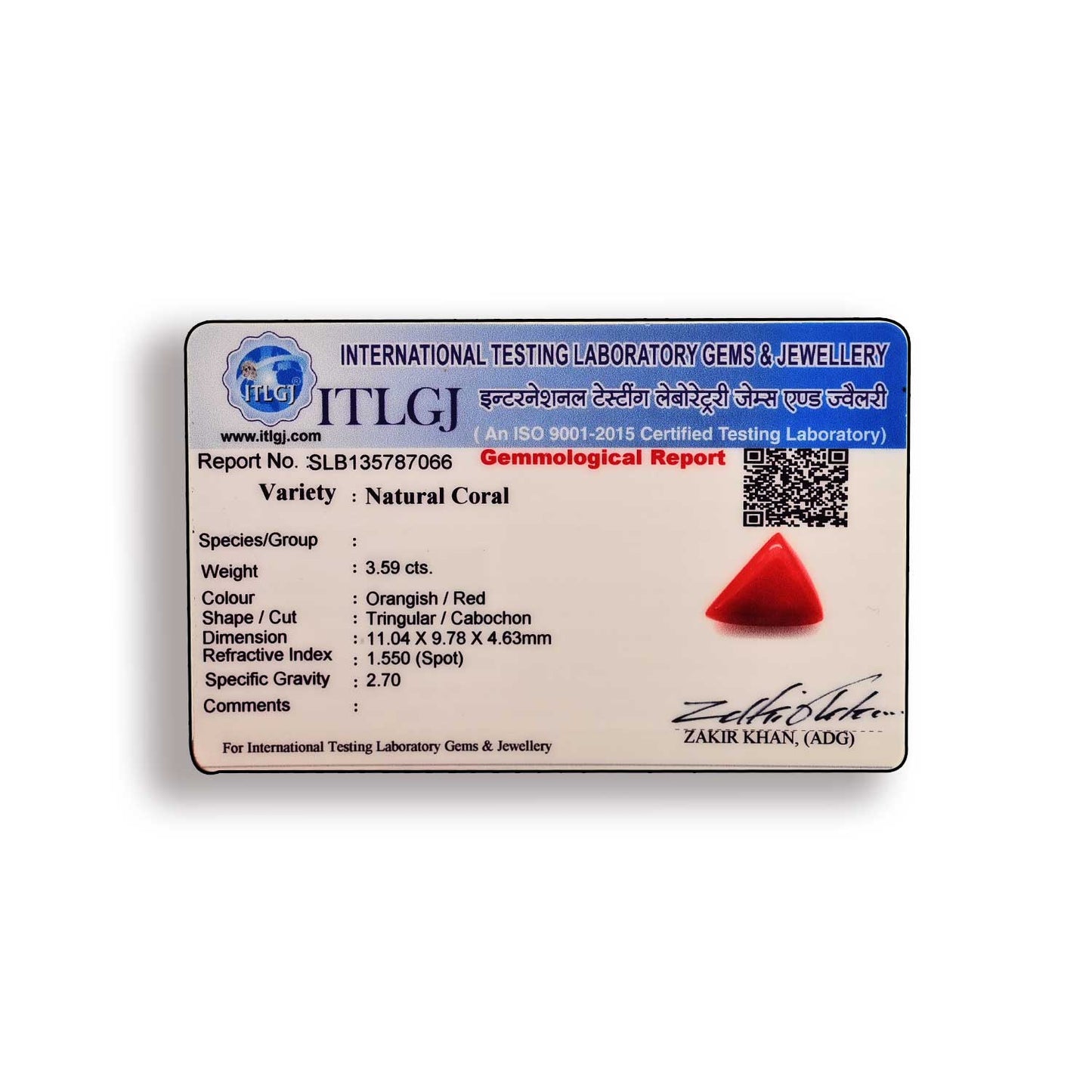 Red Coral (Moonga) Carat 3.59