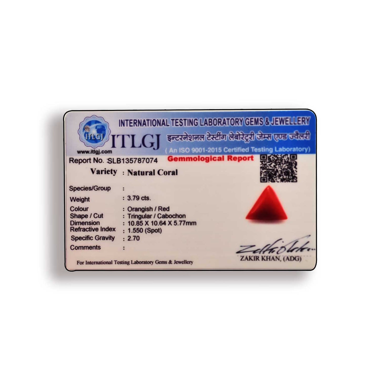 Red Coral (Moonga) Carat 3.79