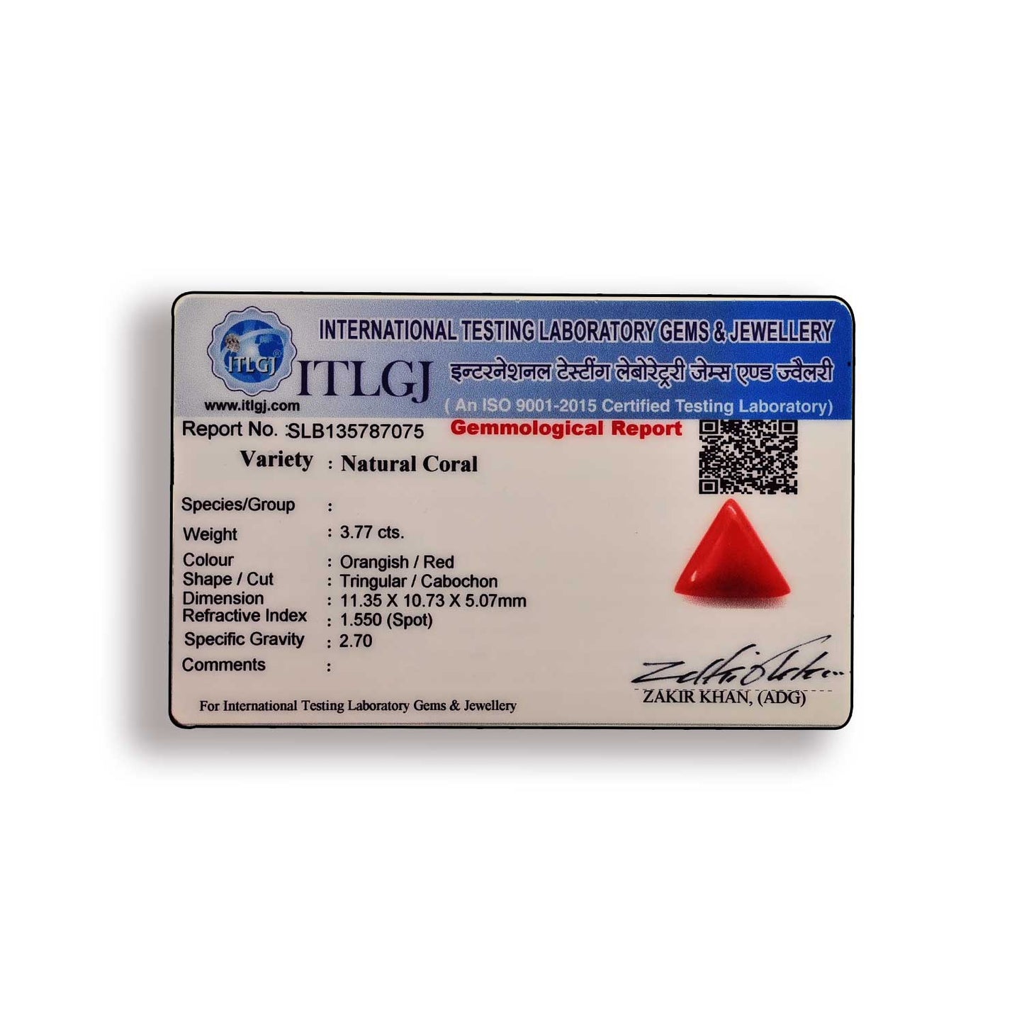 Red Coral (Moonga) Carat 3.77
