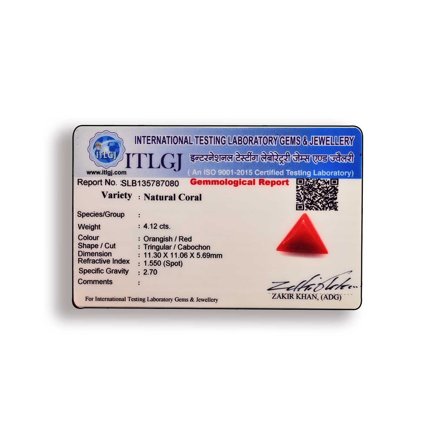 Red Coral (Moonga) Carat 4.12