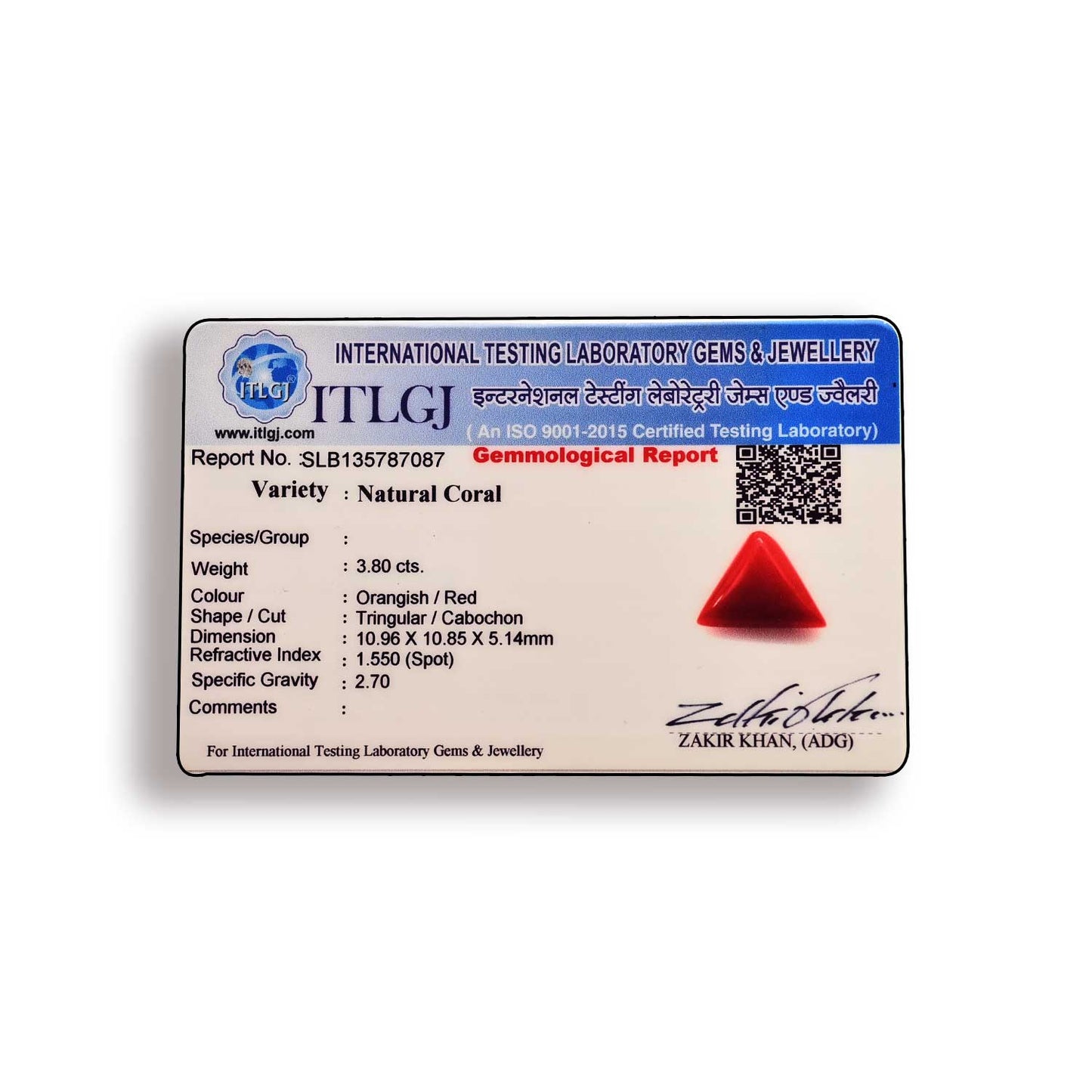 Red Coral (Moonga) Carat 3.8