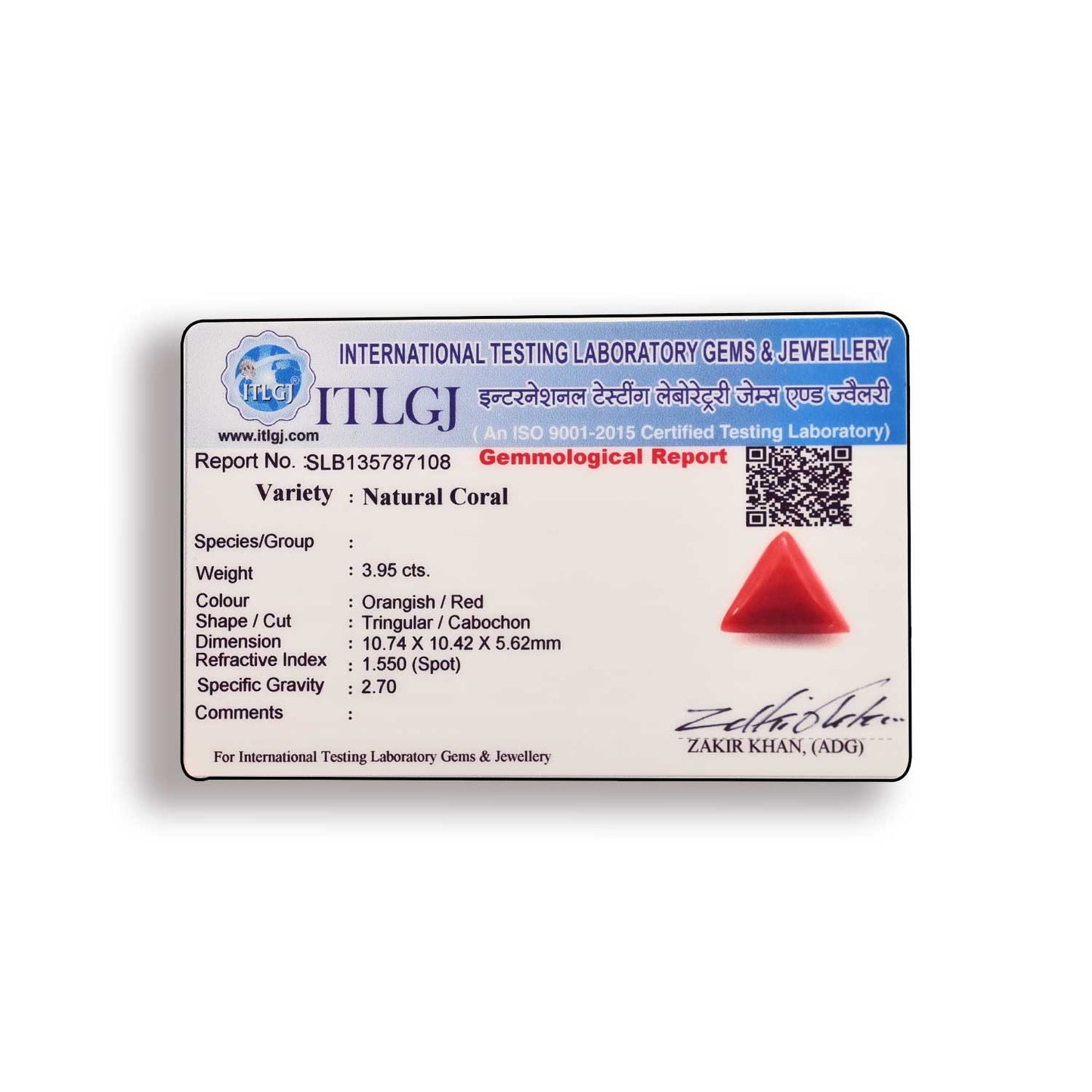 Red Coral (Moonga) Carat 3.95