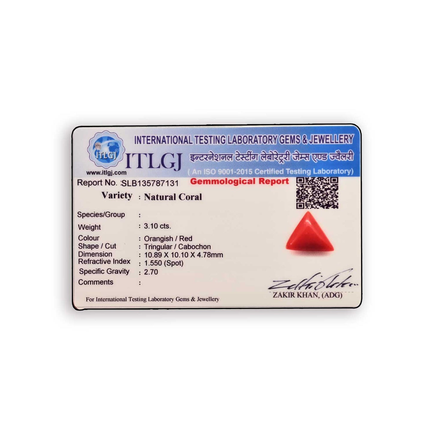 Red Coral (Moonga) Carat 3.1