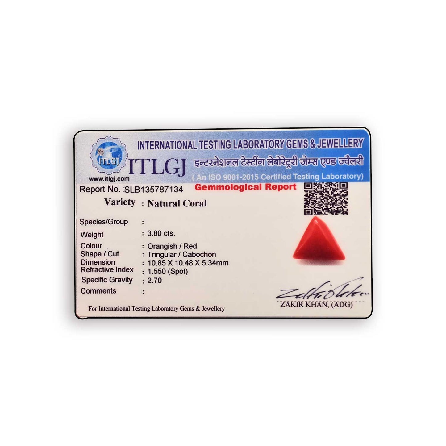Red Coral (Moonga) Carat 3.8