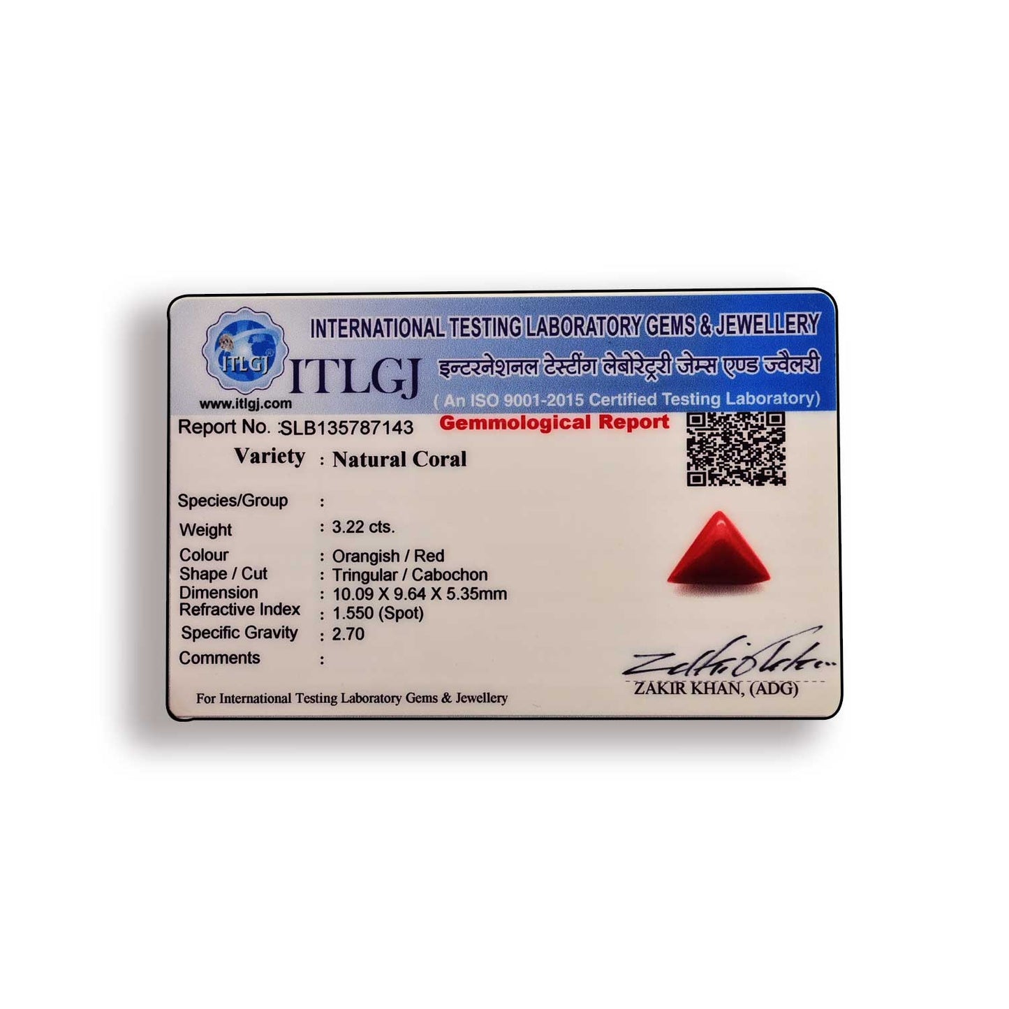 Red Coral (Moonga) Carat 3.22