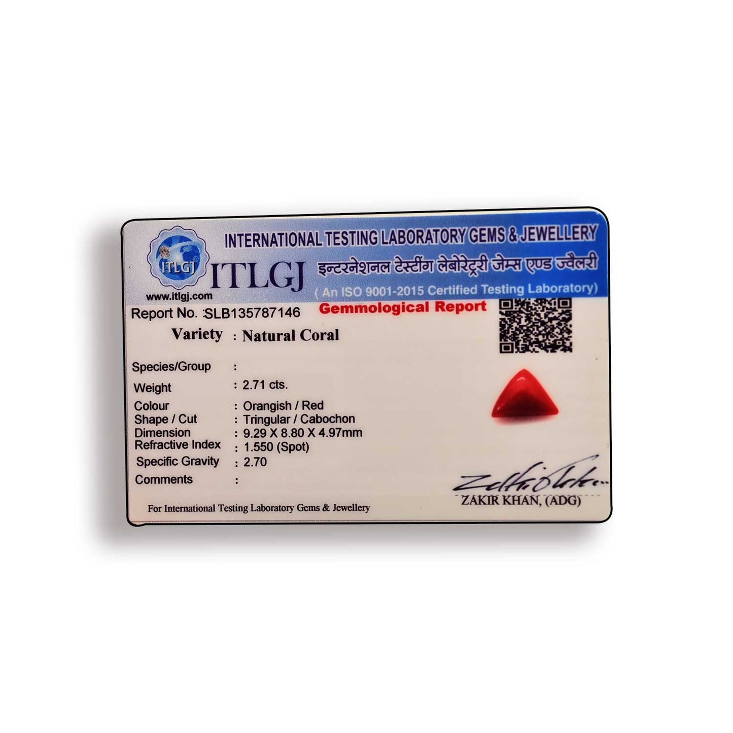Red Coral (Moonga) Carat 2.71