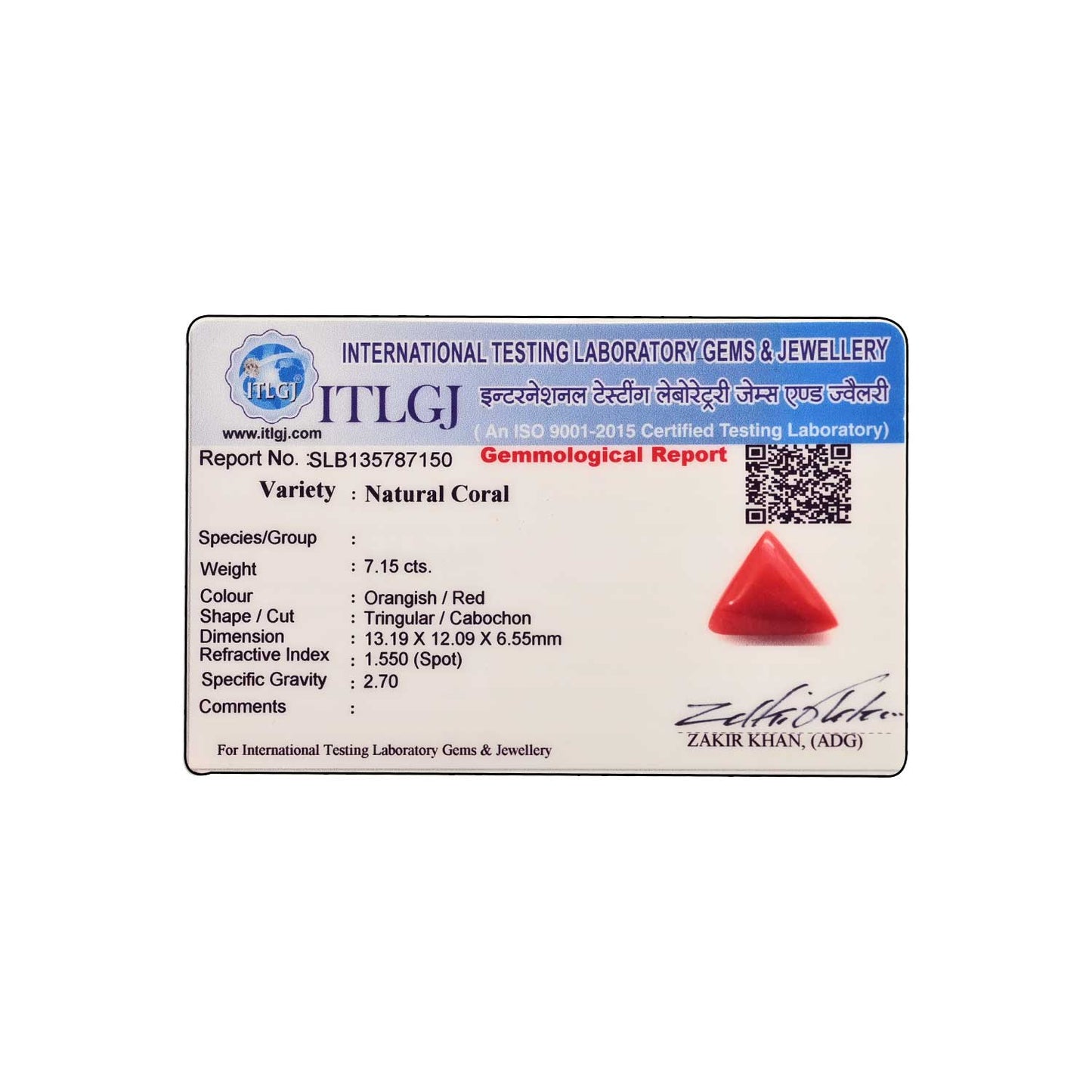 Red Coral (Moonga) Carat 7.15