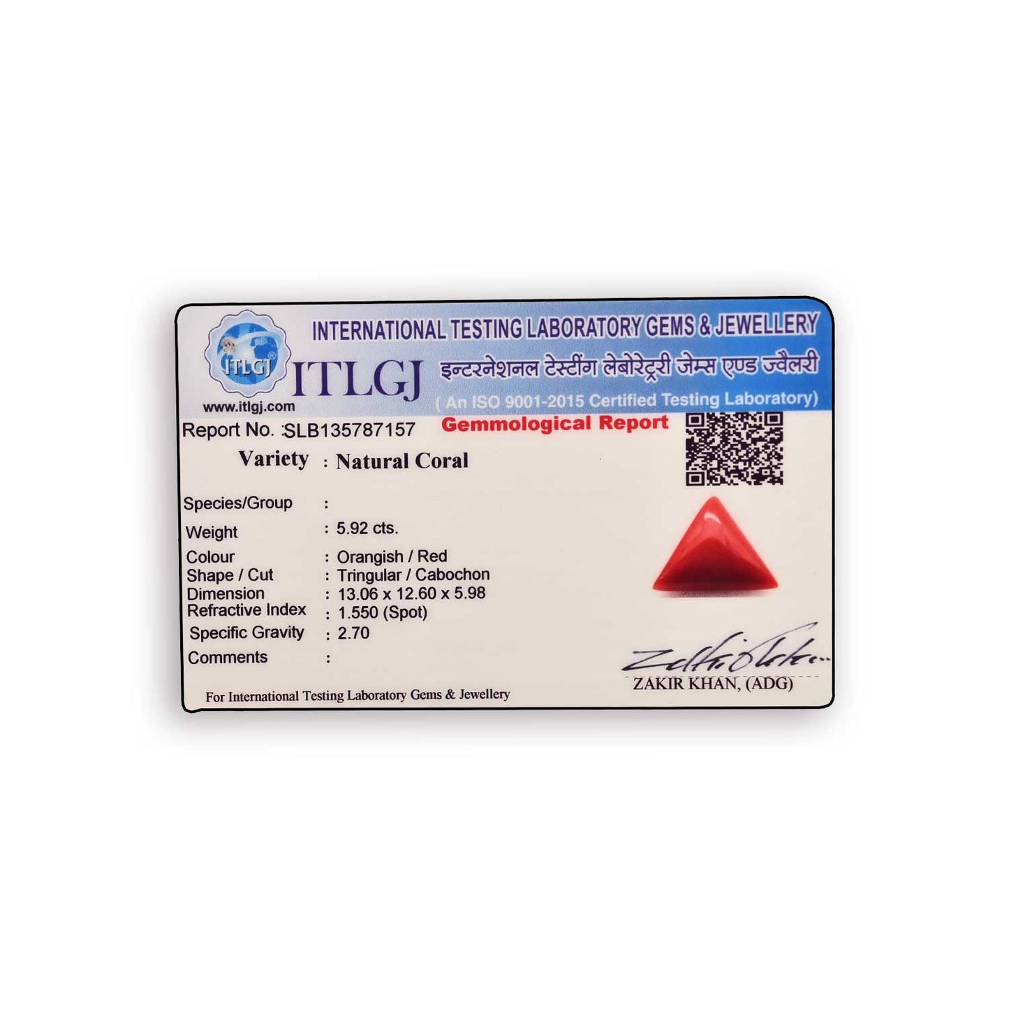 Red Coral (Moonga) Carat 5.92