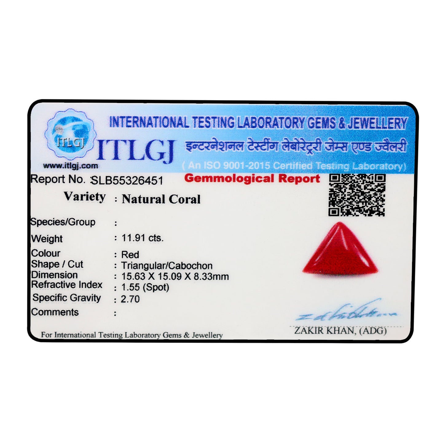 Red Coral (Moonga) - 12.53 Carat