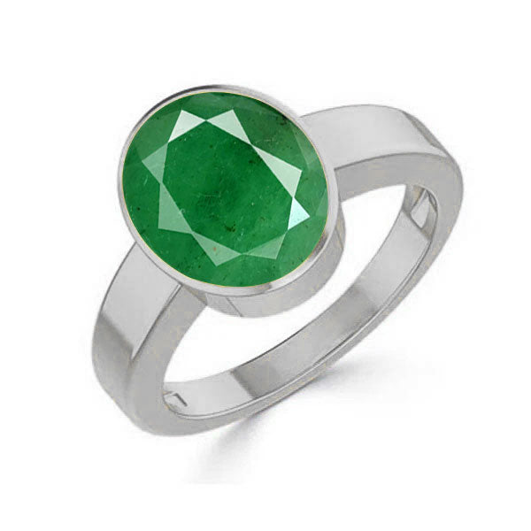 Emerald (Special Quality) Silver Ring (R1)