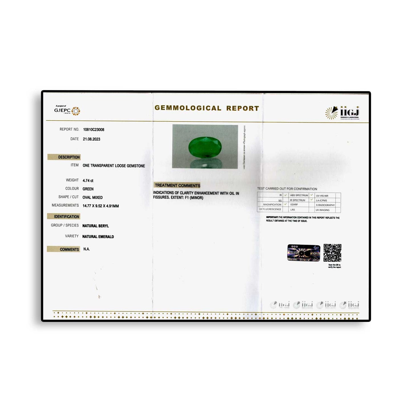 Zambian Emerald (Panna) - 4.74 Carat