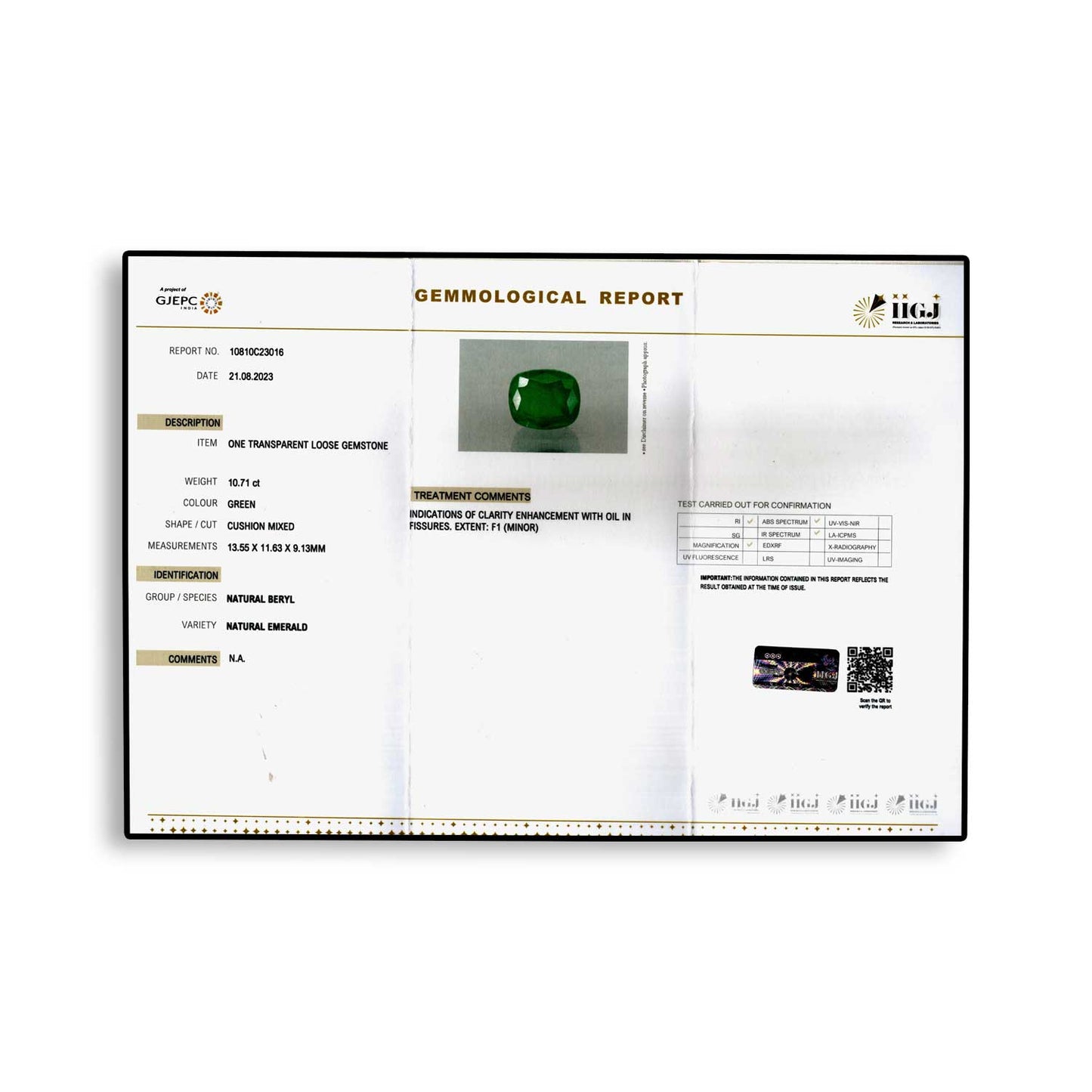 Zambian Emerald (Panna) - 10.71 Carat
