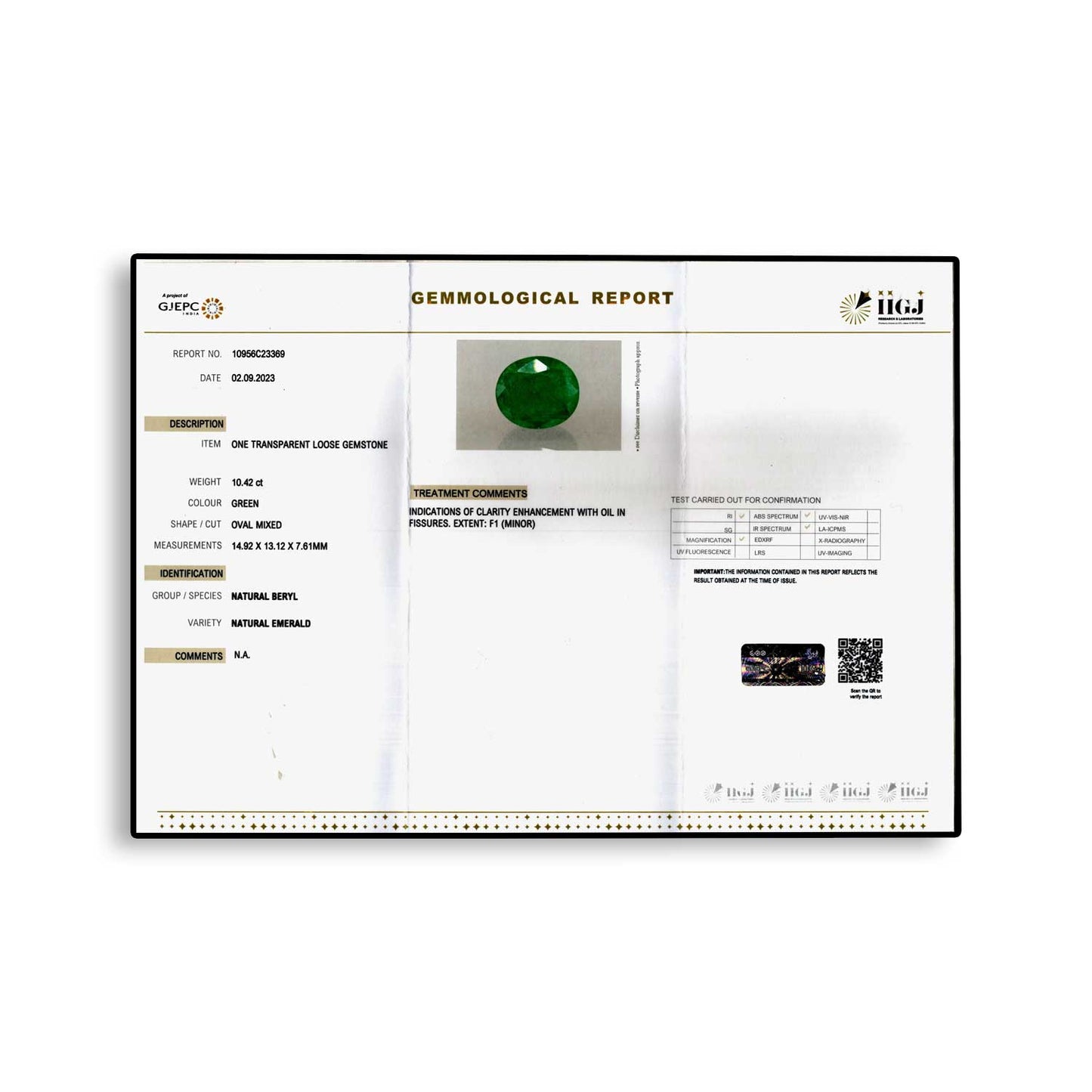 Zambian Emerald (Panna) - 10.42 Carat
